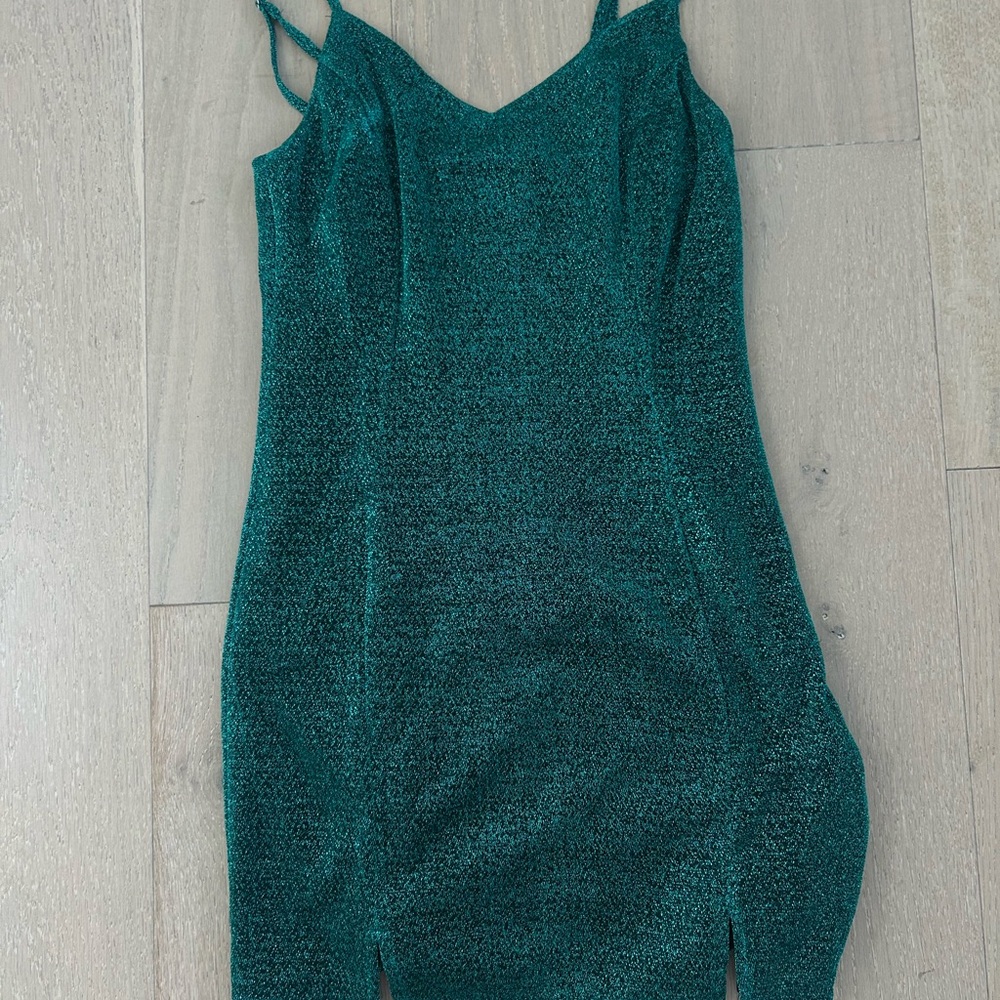 Lulu's Sparkly Teal mini Dress